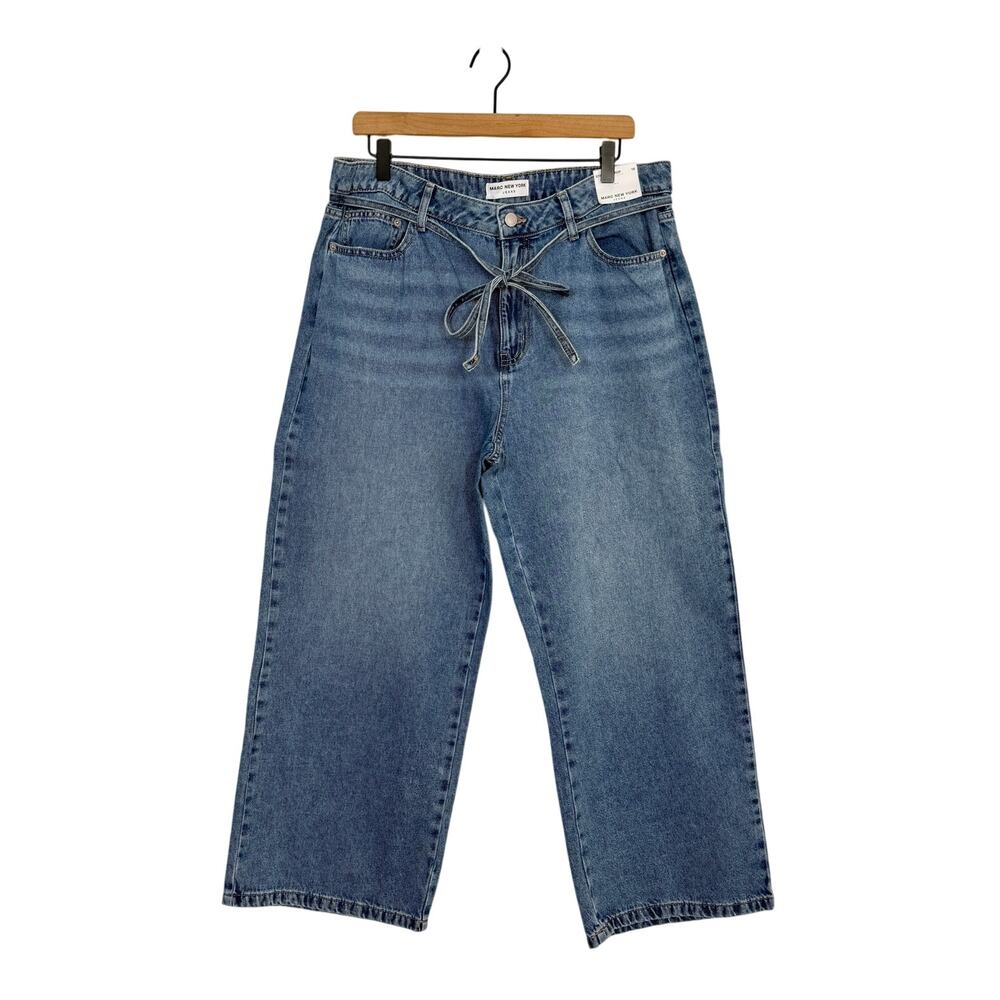 Marc New York Straight Crop Jeans NWT Womens Size 16 Blue Denim High Waisted‎